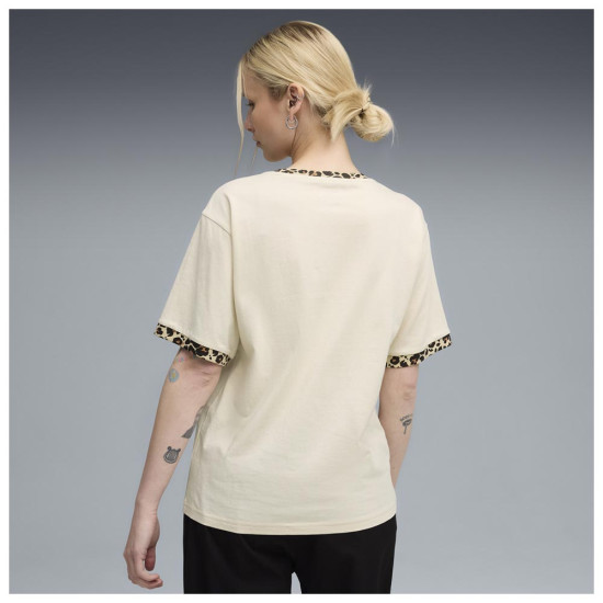 Puma Γυναικεία κοντομάνικη μπλούζα Essentials Animal Print Relaxed Tee